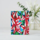 Carte Postale Peinture d'aquarelle de nénuphar rose Day (Debout devant)