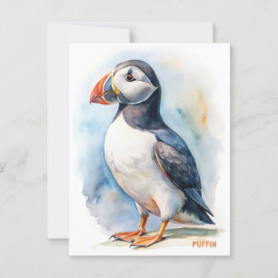 Carte postale Peinture d'aquarelle d'oiseau de Puf