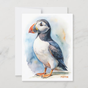 Carte postale Peinture d'aquarelle d'oiseau de Puf