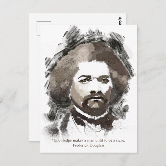 Carte Postale Peinture d'aquarelle Frederick Douglass (Devant / Derrière)
