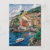 Carte Postale Peinture d'aquarelle Ischia Italie (Devant)