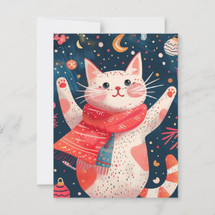 Carte postale Peinture d'aquarelle pour chat de No