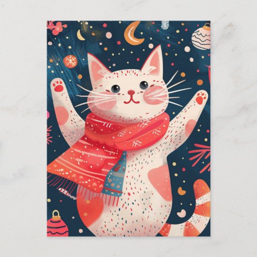 Carte postale Peinture d'aquarelle pour chat de No (Devant)