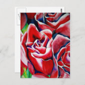 Carte Postale Peinture d'aquarelle rose Roses (Devant / Derrière)