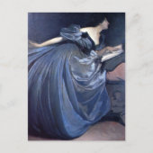 Carte Postale Peinture d'art Althea bleu femme mode (Devant)