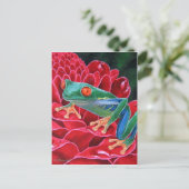 Carte Postale Peinture d'art animal de grenouille verte - Multi (Debout devant)