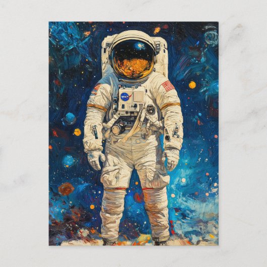 Carte Postale Peinture d'astronaute (Devant)