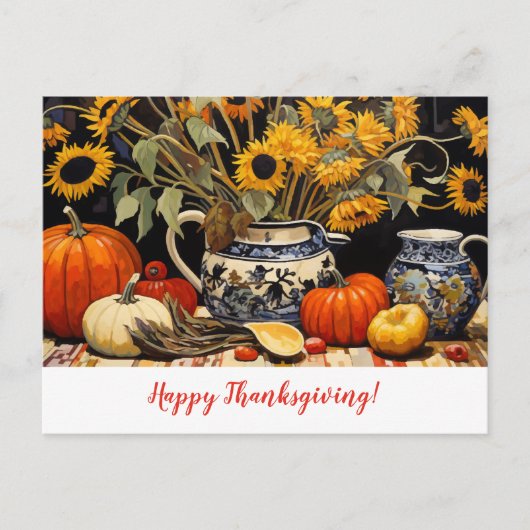 Carte Postale Peinture d'automne de Thanksgiving (Devant)