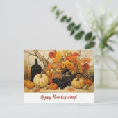 Carte Postale Peinture d'automne de Thanksgiving (Debout devant)