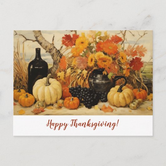 Carte Postale Peinture d'automne de Thanksgiving (Devant)