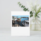 Carte Postale Peinture de bateaux de pêche (Debout devant)