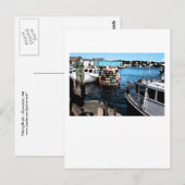 Carte Postale Peinture de bateaux de pêche (Devant / Derrière)