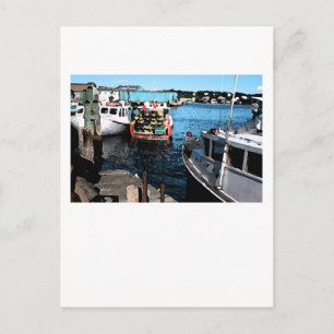 Carte Postale Peinture de bateaux de pêche