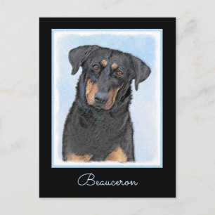 Carte Postale Peinture de Beauceron - Cute Original Chien Art