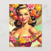 Carte Postale Peinture de beauté vintage (Devant)