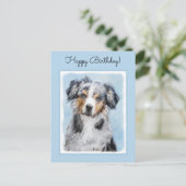 Carte Postale Peinture de berger américaine miniature - Chien Ar (Debout devant)