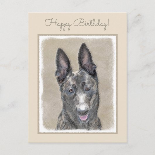 Carte Postale Peinture de berger hollandais - jolie art original (Devant)