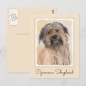Carte Postale Peinture de berger pyrénéenne - Cute Original Chie (Devant / Derrière)