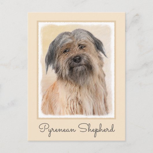 Carte Postale Peinture de berger pyrénéenne - Cute Original Chie (Devant)