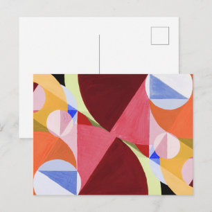 Carte Postale Peinture de blocs de couleur abstraits géométrique