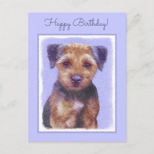 Carte Postale Peinture de Border Terrier - Art de chien original
