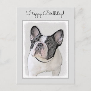 Carte Postale Peinture de Bouledogue Français (Bringé Pied) - Ar