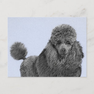 Carte Postale Peinture de caniche Miniature Jouet noir Art origi