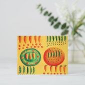 Carte Postale Peinture de carottes et de pois (Debout devant)