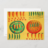 Carte Postale Peinture de carottes et de pois (Devant / Derrière)