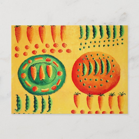 Carte Postale Peinture de carottes et de pois (Devant)