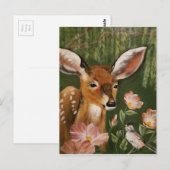 Carte Postale Peinture de cerfs (Devant / Derrière)