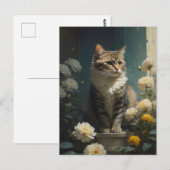 Carte Postale peinture de chat (Devant / Derrière)