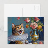 Carte Postale Peinture de chat (Devant / Derrière)