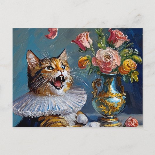 Carte Postale Peinture de chat (Devant)
