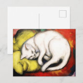 Carte Postale Peinture de Chat Blanc de Franz Marc (Devant / Derrière)