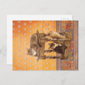 CARTE POSTALE PEINTURE DE CHAT ET DE CUISINE (Devant / Derrière)