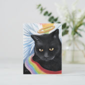 Carte postale Peinture de chats Angel Fin Arc-en-c (Debout devant)
