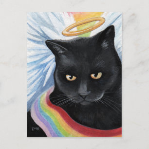 Carte postale Peinture de chats Angel Fin Arc-en-c