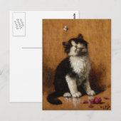 Carte Postale Peinture de chats mignonne (Devant / Derrière)