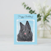 Carte Postale Peinture de chien de berger belge - Art original d (Debout devant)