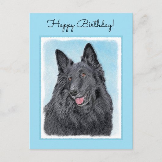 Carte Postale Peinture de chien de berger belge - Art original d (Devant)