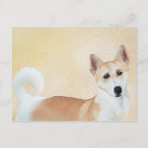 Carte Postale Peinture de chien de Canaan - jolie art original d