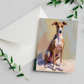 Carte Postale Peinture de chien gris italien