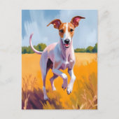 Carte Postale Peinture de chien lévrier italien (Devant)