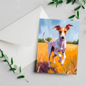 Carte Postale Peinture de chien lévrier italien