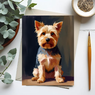 Carte Postale Peinture de chien Terrier du Yorkshire animal de c