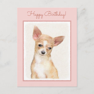 Carte Postale Peinture de Chihuahua - Joli Art Original de Chien