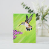 Carte Postale Peinture de colibri et de Lilac (Debout devant)