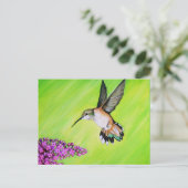 Carte Postale Peinture de colibri et de Lilac (Debout devant)