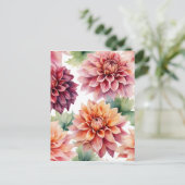 Carte Postale Peinture de dahlia (Debout devant)